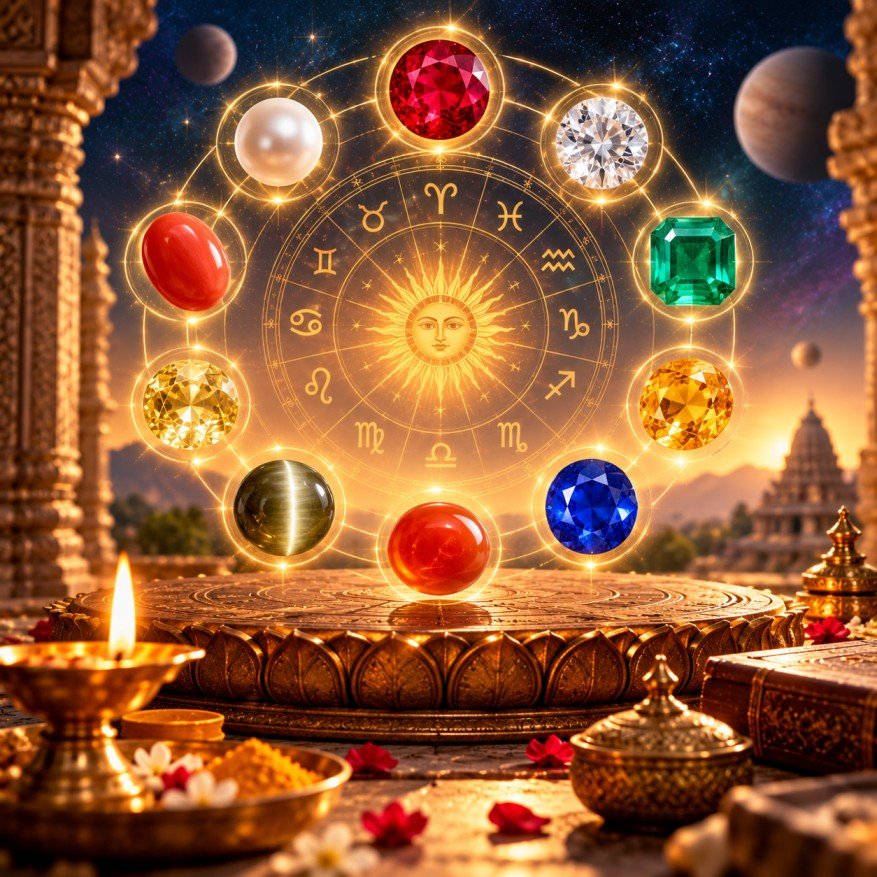 Navratna gemstones and zodiac